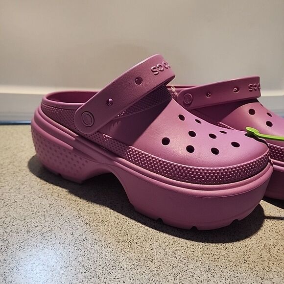 CROCS-Slingback Platform Stomp Clogs- Purple-W 10/M 8 Purple NEW - Picture 2 of 4